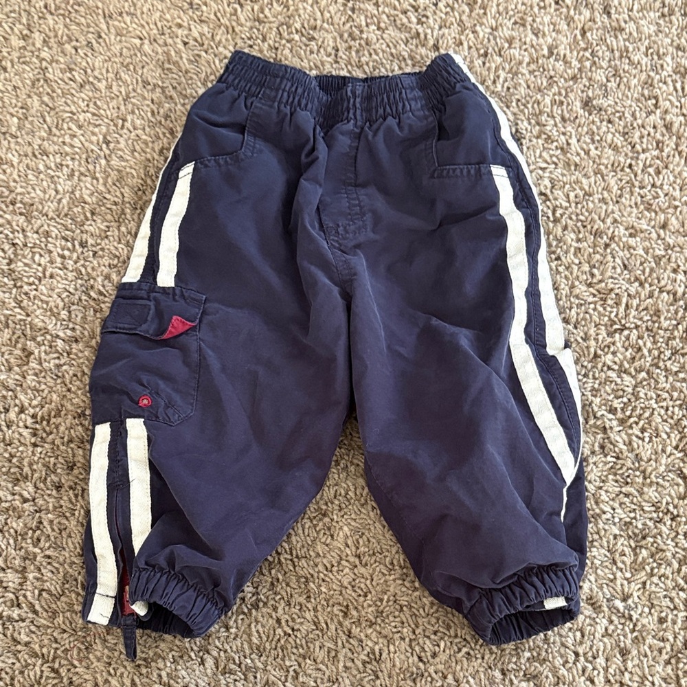 Gymboree Navy Joggers with White Stripes